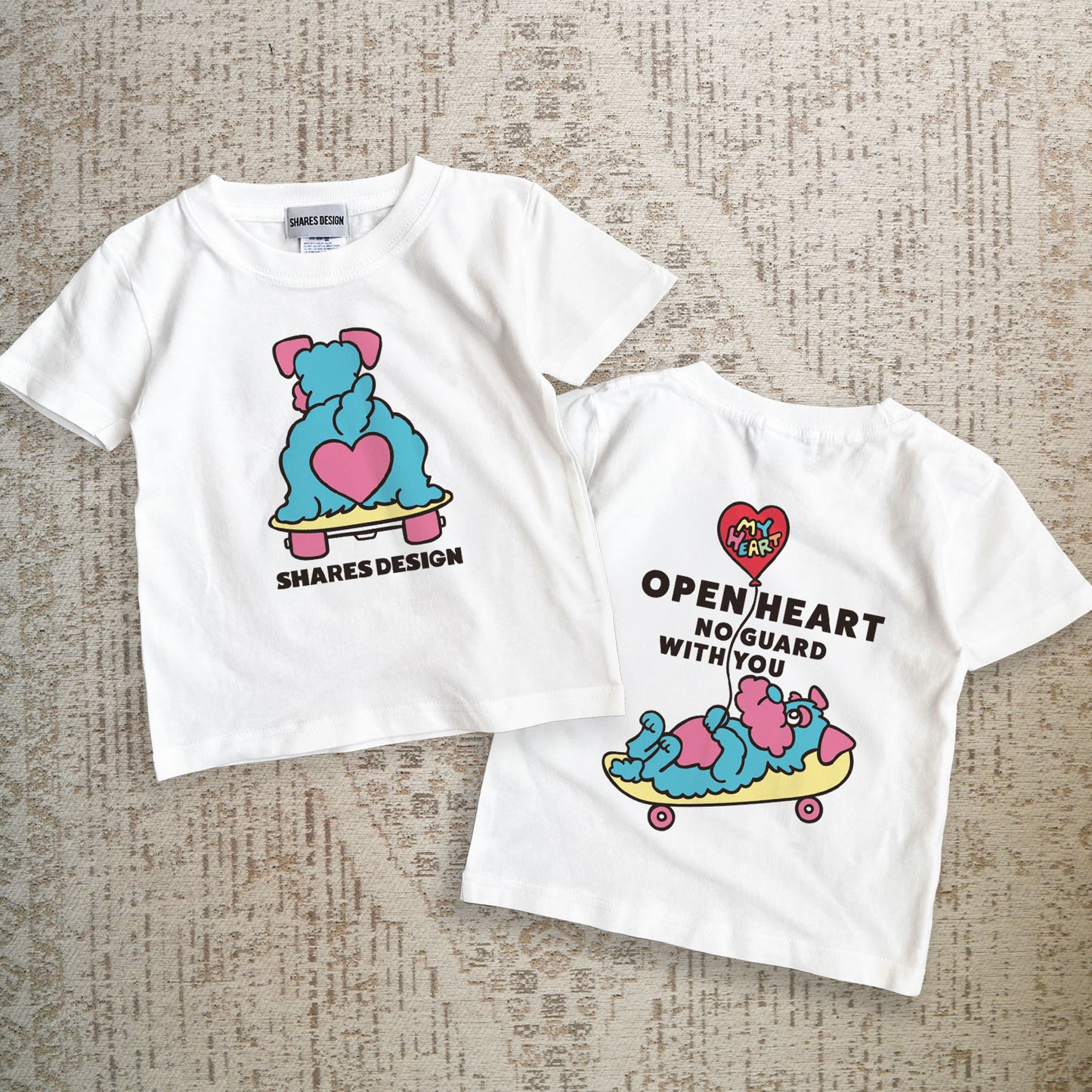 【期間限定！4/19まで販売中】 〈OPEN HEART♡〉KIDST-SHIRTS/ 半袖キッズTシャツ（送料無料）
