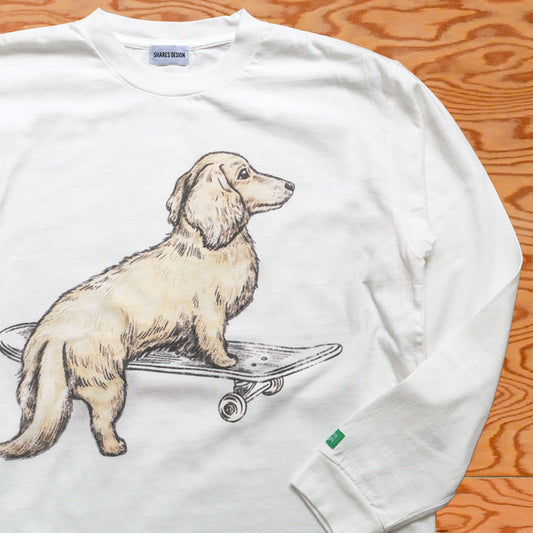 VINTAGE DOG SKATER (DACHSHUND ) / LONG SLEEVE T-shirts