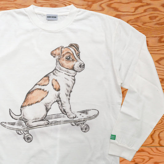 VINTAGE DOG SKATER (JACK RUSSELL TERRIER ) / LONG SLEEVE T-shirts