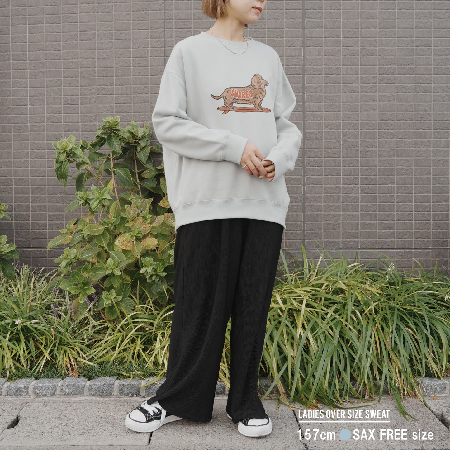 SHARES ALL OVER  LADIES SWEAT / 総柄-レディーススウェット