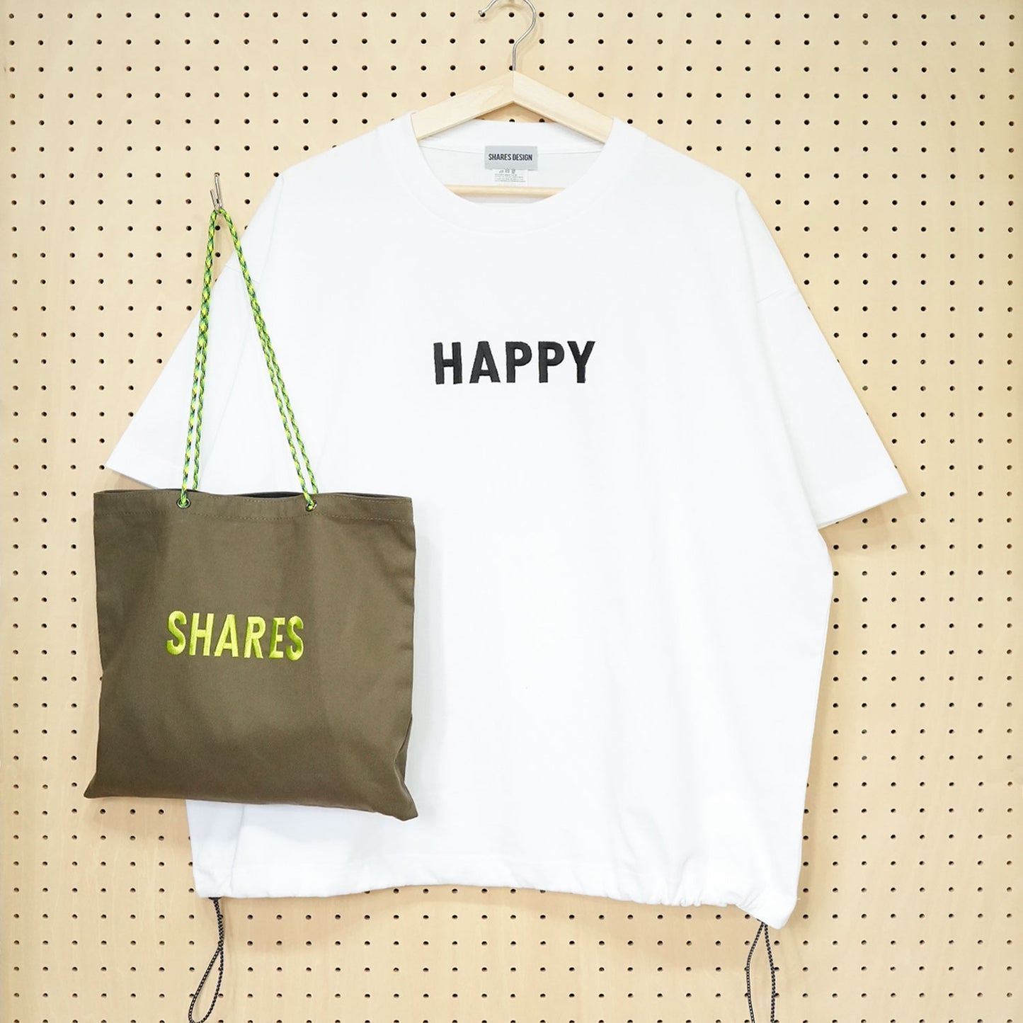 〈期間限定受注生産〉ネーム刺繍セミオーダー【 ドローコード T＋スクエアトートバッグ お得セット】