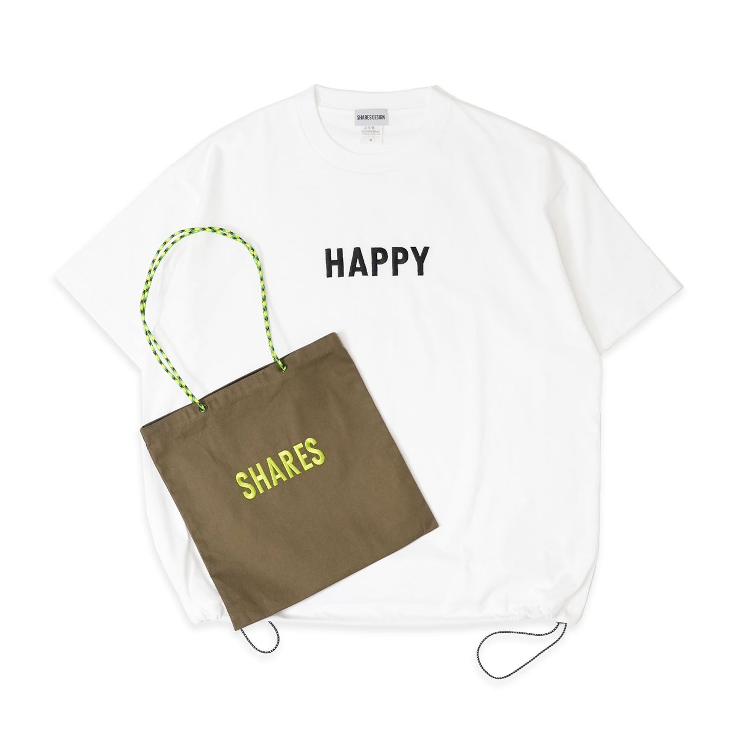 〈期間限定受注生産〉ネーム刺繍セミオーダー【 ドローコード T＋スクエアトートバッグ お得セット】