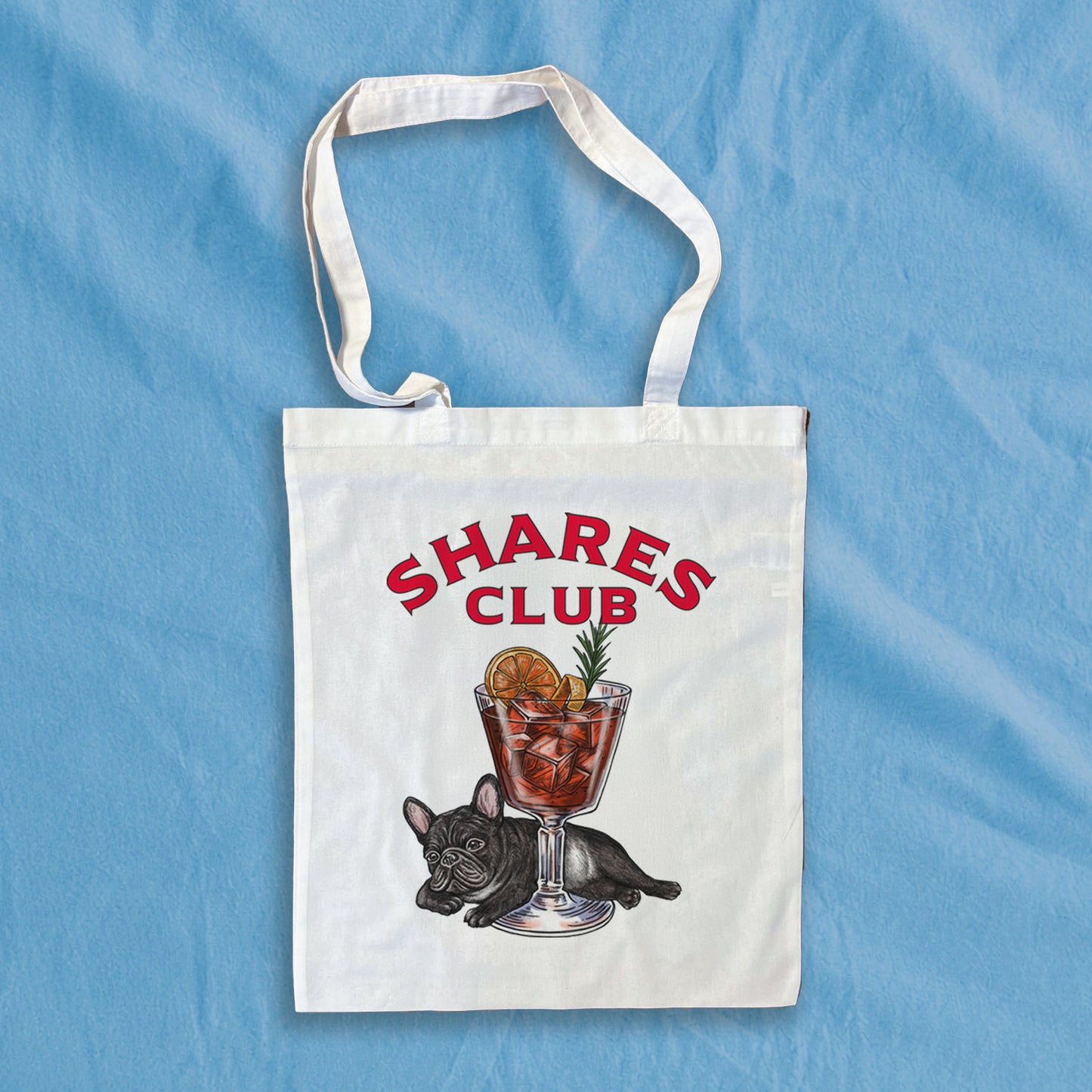 【期間限定！ 7/26 まで販売中】RUUU 描きおろし 〈 SHARES CLUB〉FLAT TOTE BAG / フラットトートバッグ（送料無料）
