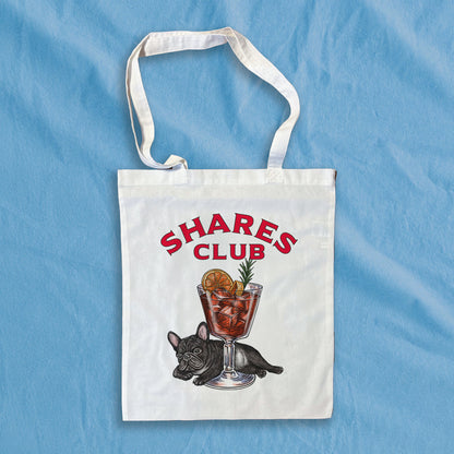 【期間限定！ 7/26 まで販売中】RUUU 描きおろし 〈 SHARES CLUB〉FLAT TOTE BAG / フラットトートバッグ（送料無料）
