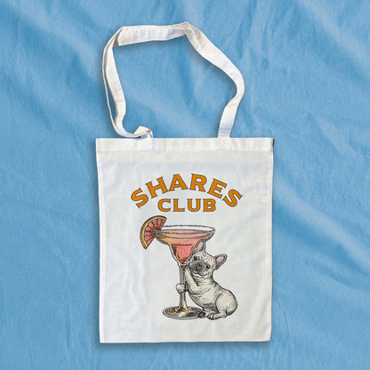 【期間限定！ 7/26 まで販売中】RUUU 描きおろし 〈 SHARES CLUB〉FLAT TOTE BAG / フラットトートバッグ（送料無料）