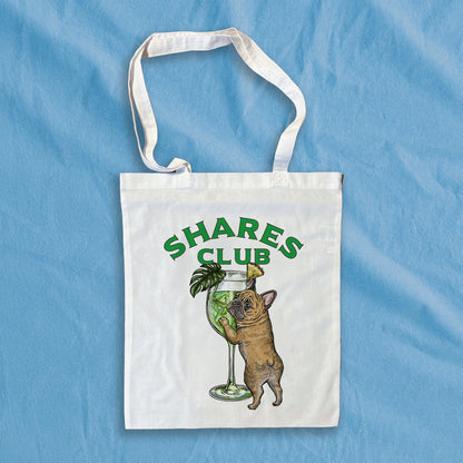 【期間限定！ 7/26 まで販売中】RUUU 描きおろし 〈 SHARES CLUB〉FLAT TOTE BAG / フラットトートバッグ（送料無料）