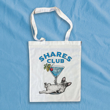 【期間限定！ 7/26 まで販売中】RUUU 描きおろし 〈 SHARES CLUB〉FLAT TOTE BAG / フラットトートバッグ（送料無料）