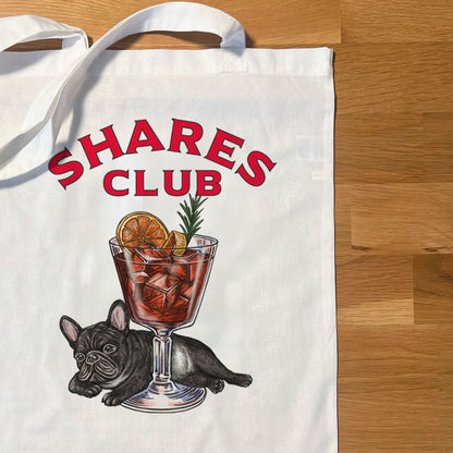 【期間限定！ 7/26 まで販売中】RUUU 描きおろし 〈 SHARES CLUB〉FLAT TOTE BAG / フラットトートバッグ（送料無料）