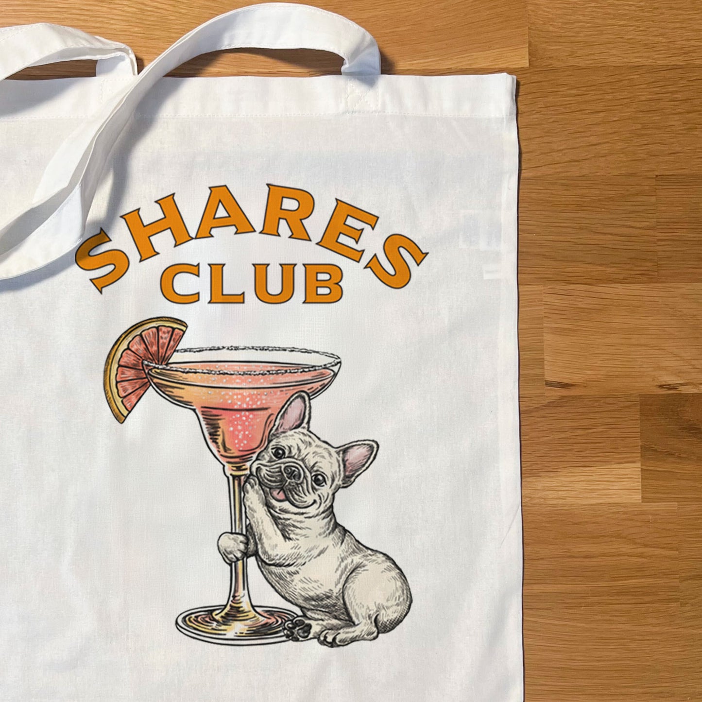 【期間限定！ 7/26 まで販売中】RUUU 描きおろし 〈 SHARES CLUB〉FLAT TOTE BAG / フラットトートバッグ（送料無料）