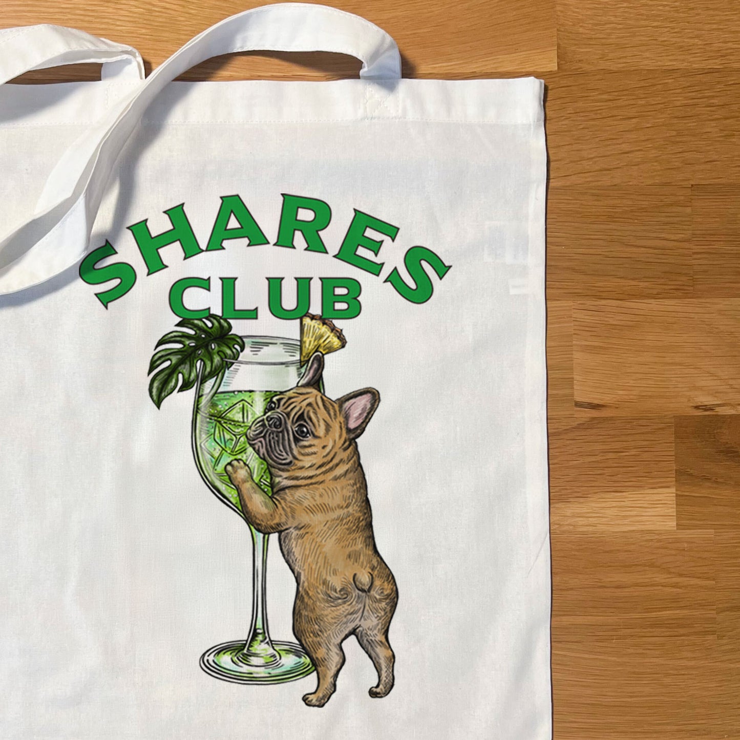 【期間限定！ 7/26 まで販売中】RUUU 描きおろし 〈 SHARES CLUB〉FLAT TOTE BAG / フラットトートバッグ（送料無料）