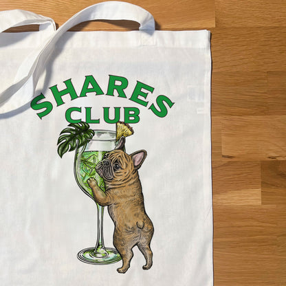 【期間限定！ 7/26 まで販売中】RUUU 描きおろし 〈 SHARES CLUB〉FLAT TOTE BAG / フラットトートバッグ（送料無料）