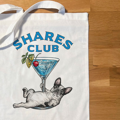 【期間限定！ 7/26 まで販売中】RUUU 描きおろし 〈 SHARES CLUB〉FLAT TOTE BAG / フラットトートバッグ（送料無料）