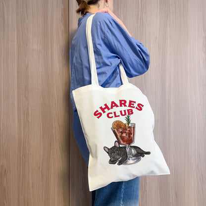 【期間限定！ 7/26 まで販売中】RUUU 描きおろし 〈 SHARES CLUB〉FLAT TOTE BAG / フラットトートバッグ（送料無料）