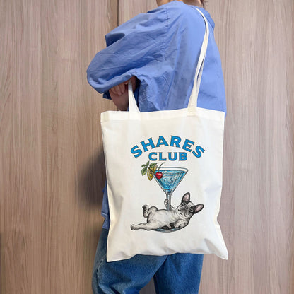 【期間限定！ 7/26 まで販売中】RUUU 描きおろし 〈 SHARES CLUB〉FLAT TOTE BAG / フラットトートバッグ（送料無料）