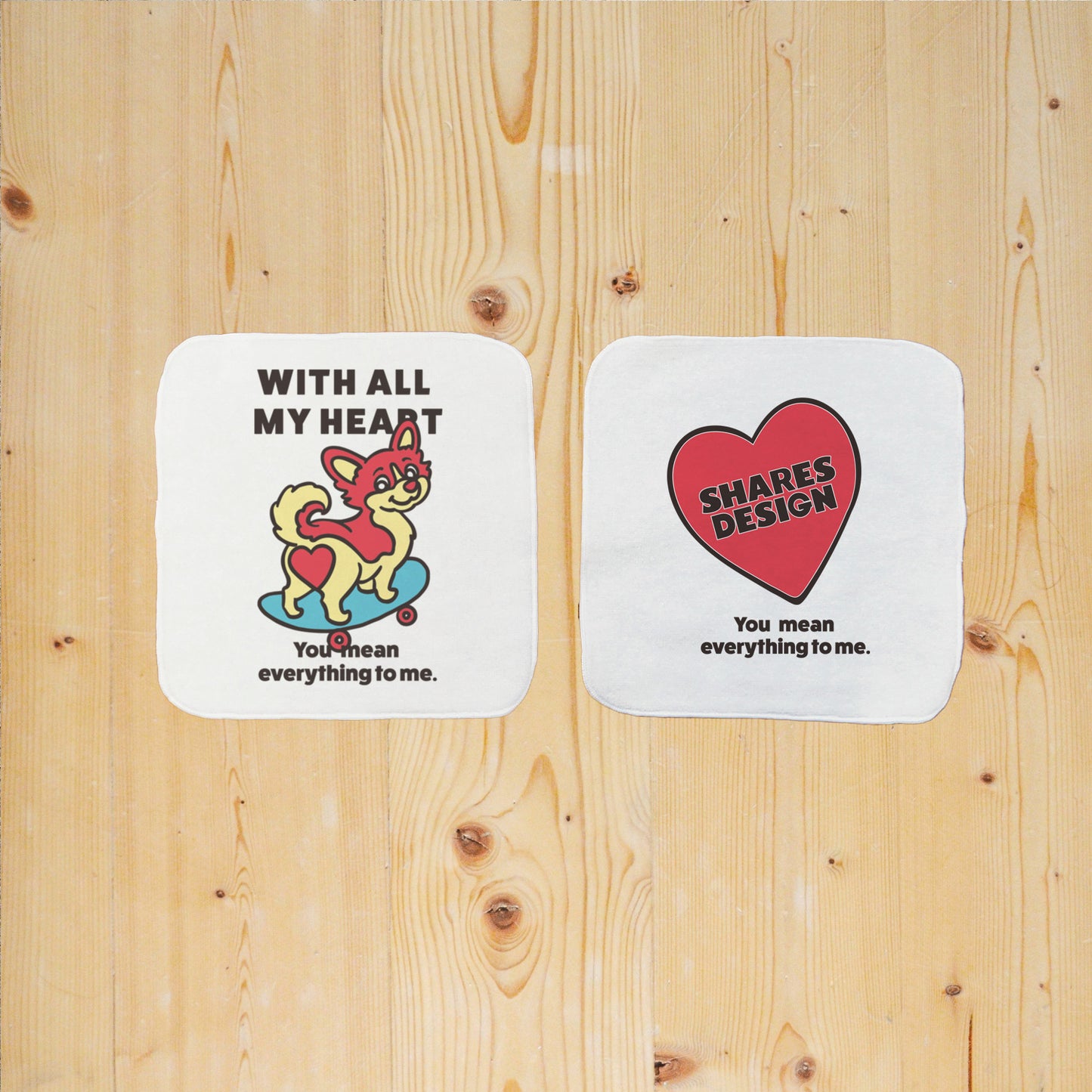 【期間限定！ 2/23 まで販売中】 〈 MY HEART♡〉 HAND TOWEL 2PCS SET/ ハンドタオル 2 枚セット（送料無料）