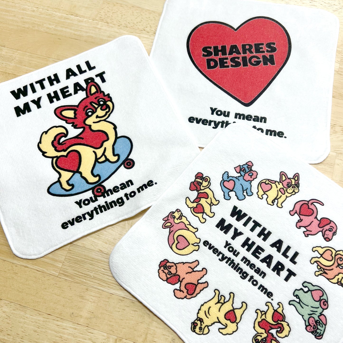 【期間限定！ 2/23 まで販売中】 〈 MY HEART♡〉 HAND TOWEL 2PCS SET/ ハンドタオル 2 枚セット（送料無料）