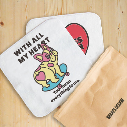 【期間限定！ 2/23 まで販売中】 〈 MY HEART♡〉 HAND TOWEL 2PCS SET/ ハンドタオル 2 枚セット（送料無料）