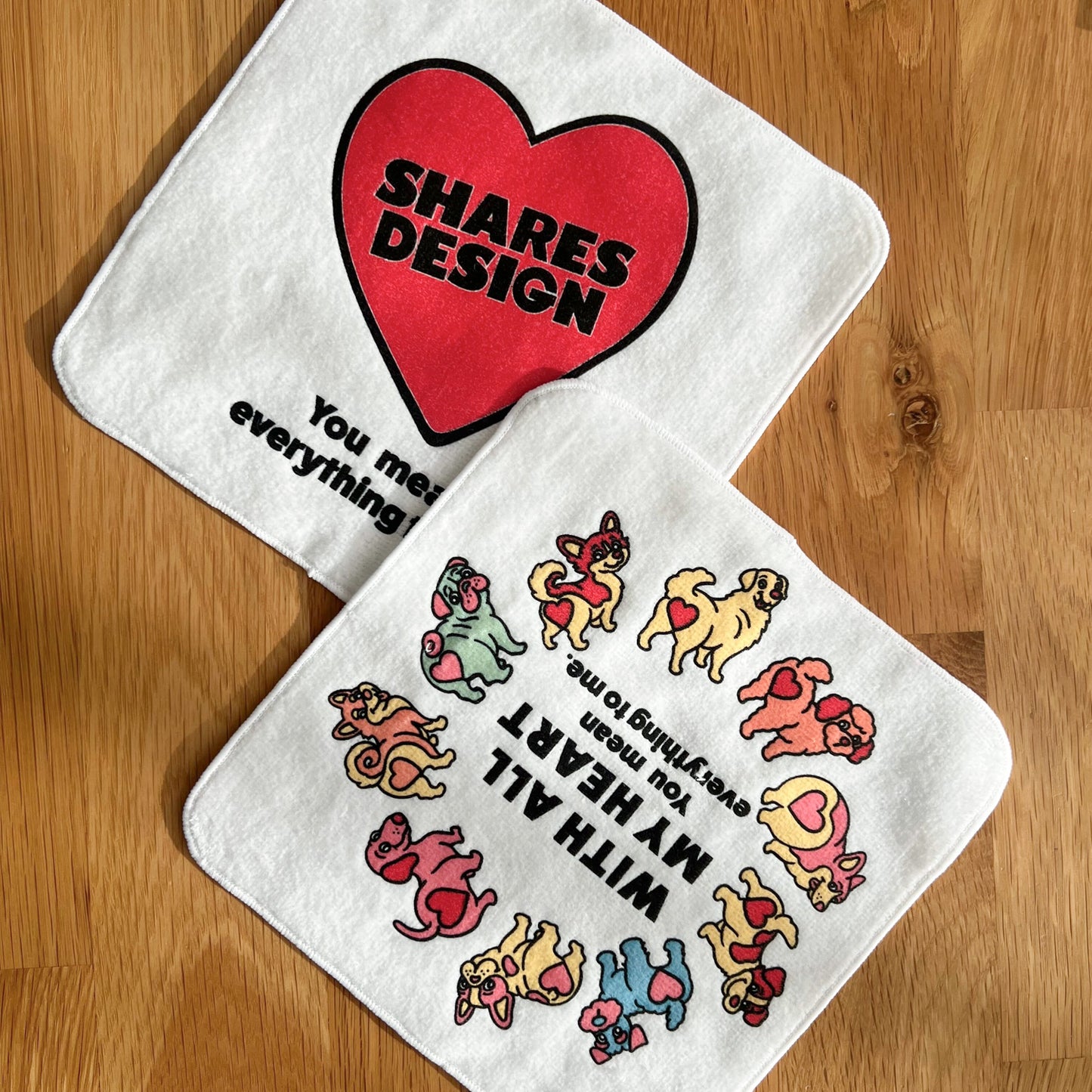 【期間限定！ 2/23 まで販売中】 〈 MY HEART♡〉 HAND TOWEL 2PCS SET/ ハンドタオル 2 枚セット（送料無料）