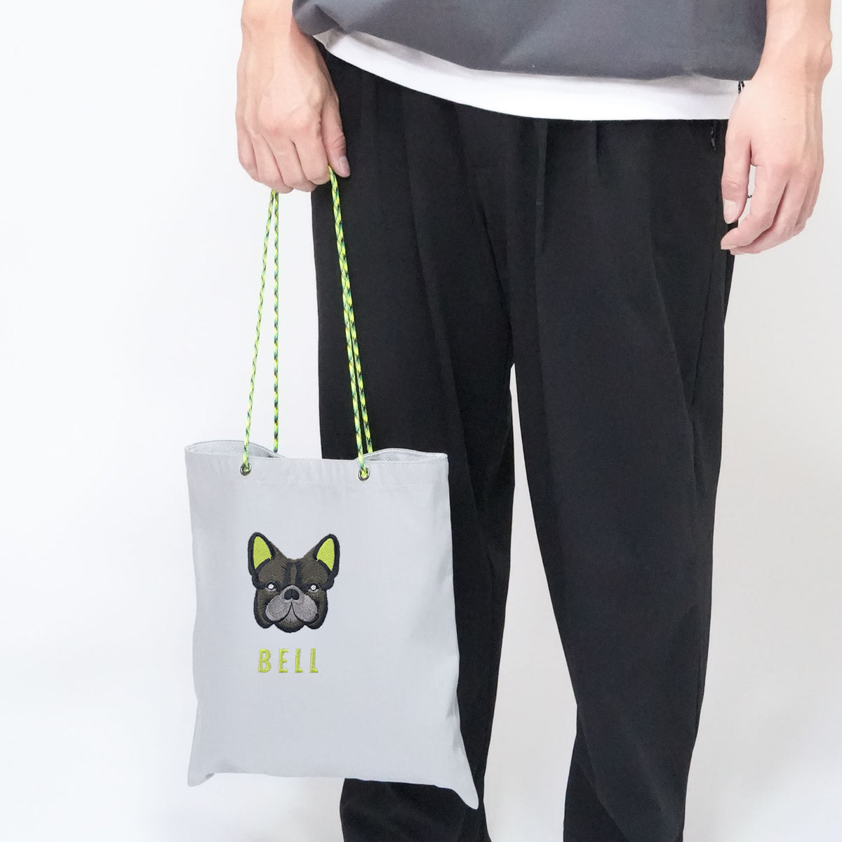 ネーム刺繍セミオーダー【フレブルフェイスPARACORD SQUARE TOTE BAG/ スクエアトートバッグ】