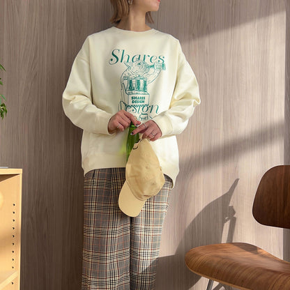 “THE DAY in Slow Time”レディースオーバーサイズスウェット（裏起毛）art by RUUU.