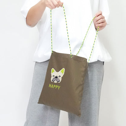ネーム刺繍セミオーダー【フレブルフェイスPARACORD SQUARE TOTE BAG/ スクエアトートバッグ】