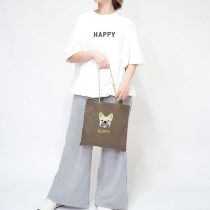 ネーム刺繍セミオーダー【フレブルフェイスPARACORD SQUARE TOTE BAG/ スクエアトートバッグ】