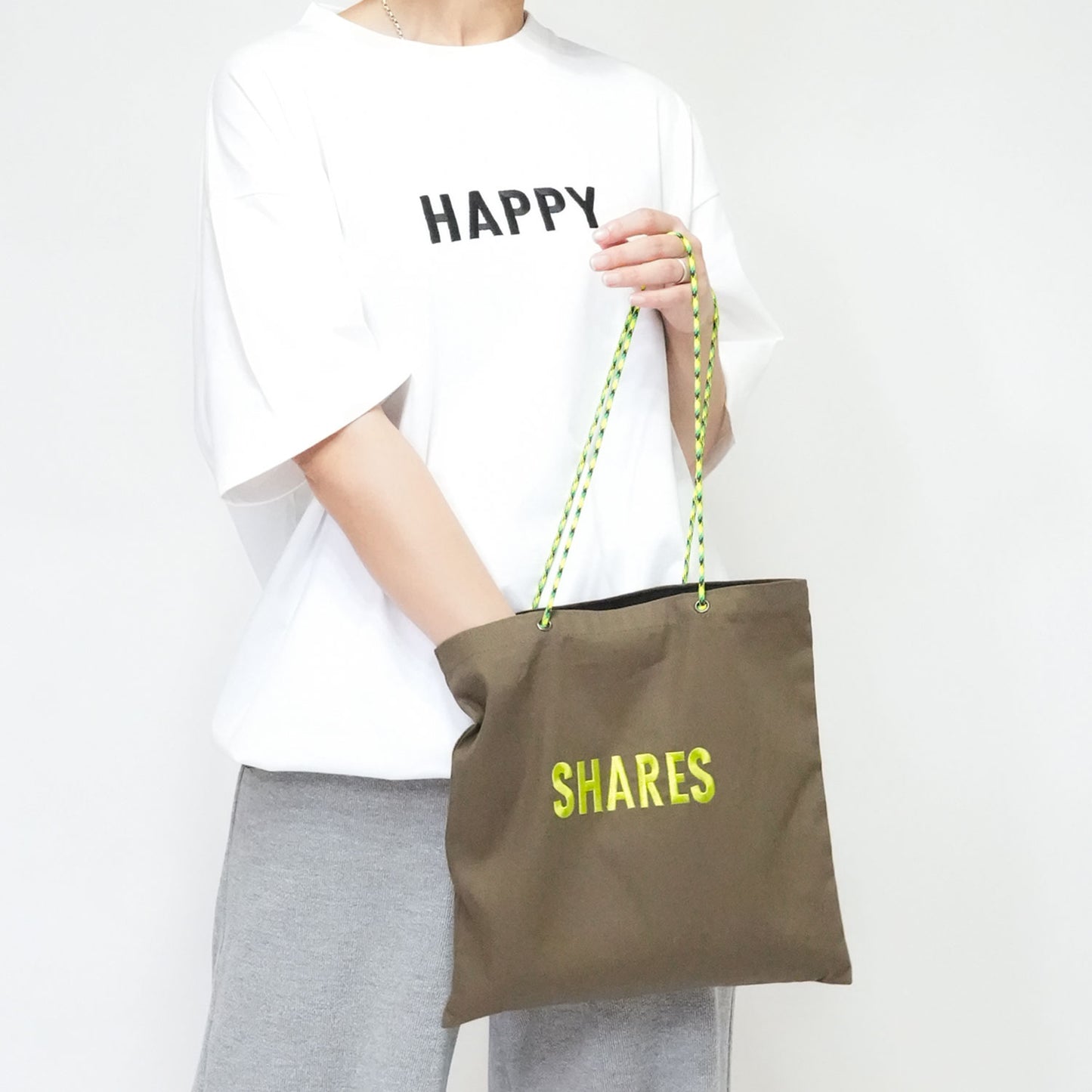 〈期間限定受注生産〉ネーム刺繍セミオーダー【 ドローコード T＋スクエアトートバッグ お得セット】