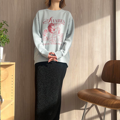 “THE DAY in Slow Time”レディースオーバーサイズスウェット（裏起毛）art by RUUU.