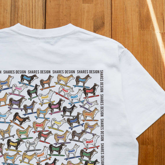 柴犬×豆柴 ALL OVER  TEE/ 総柄-半袖Tシャツ