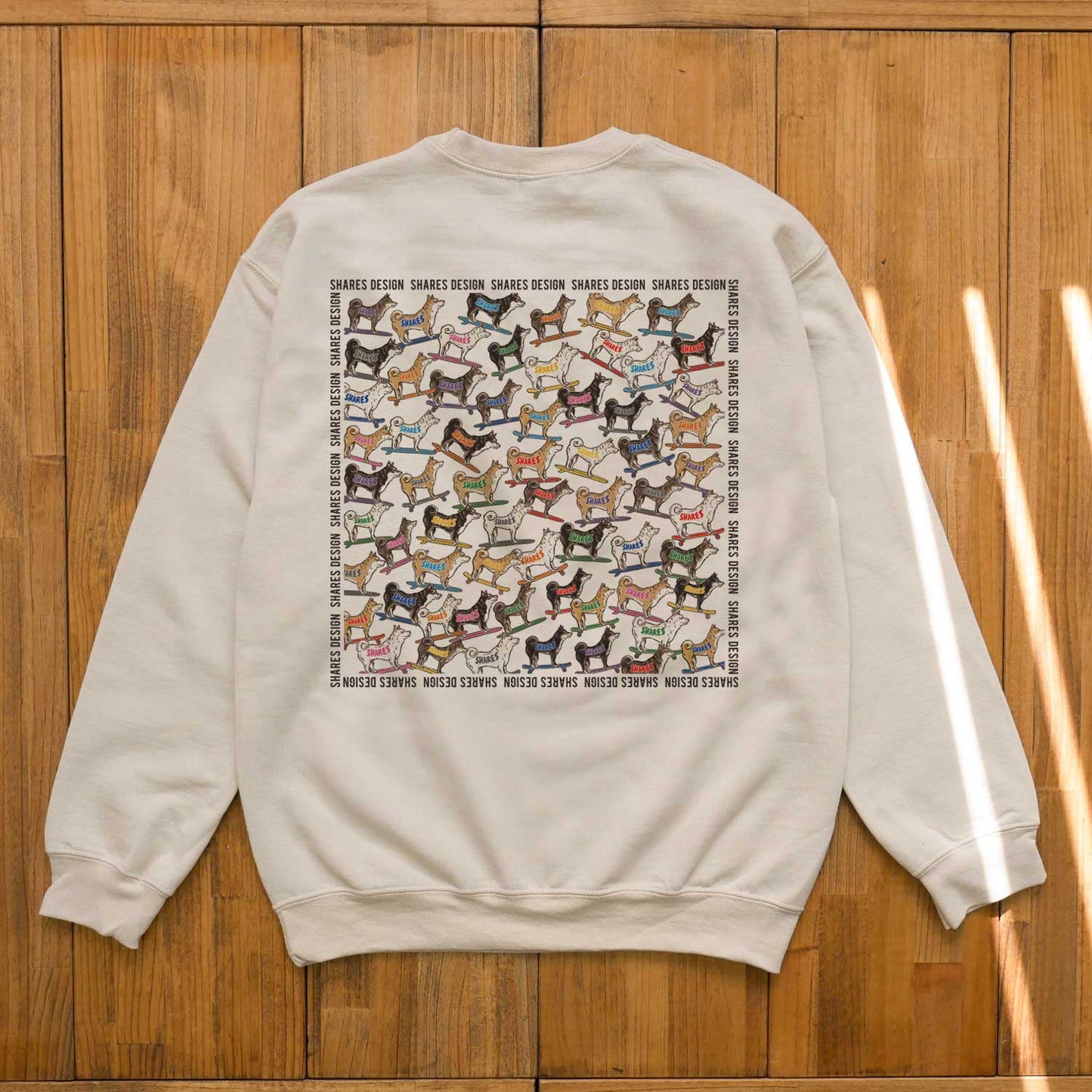 柴犬×豆柴 ALL OVER LIGHT SWEAT / 総柄-スウェット