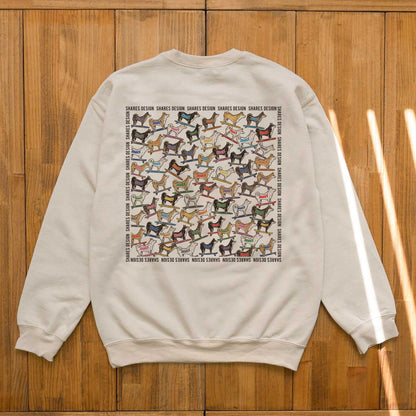 柴犬×豆柴 ALL OVER LIGHT SWEAT / 総柄-スウェット
