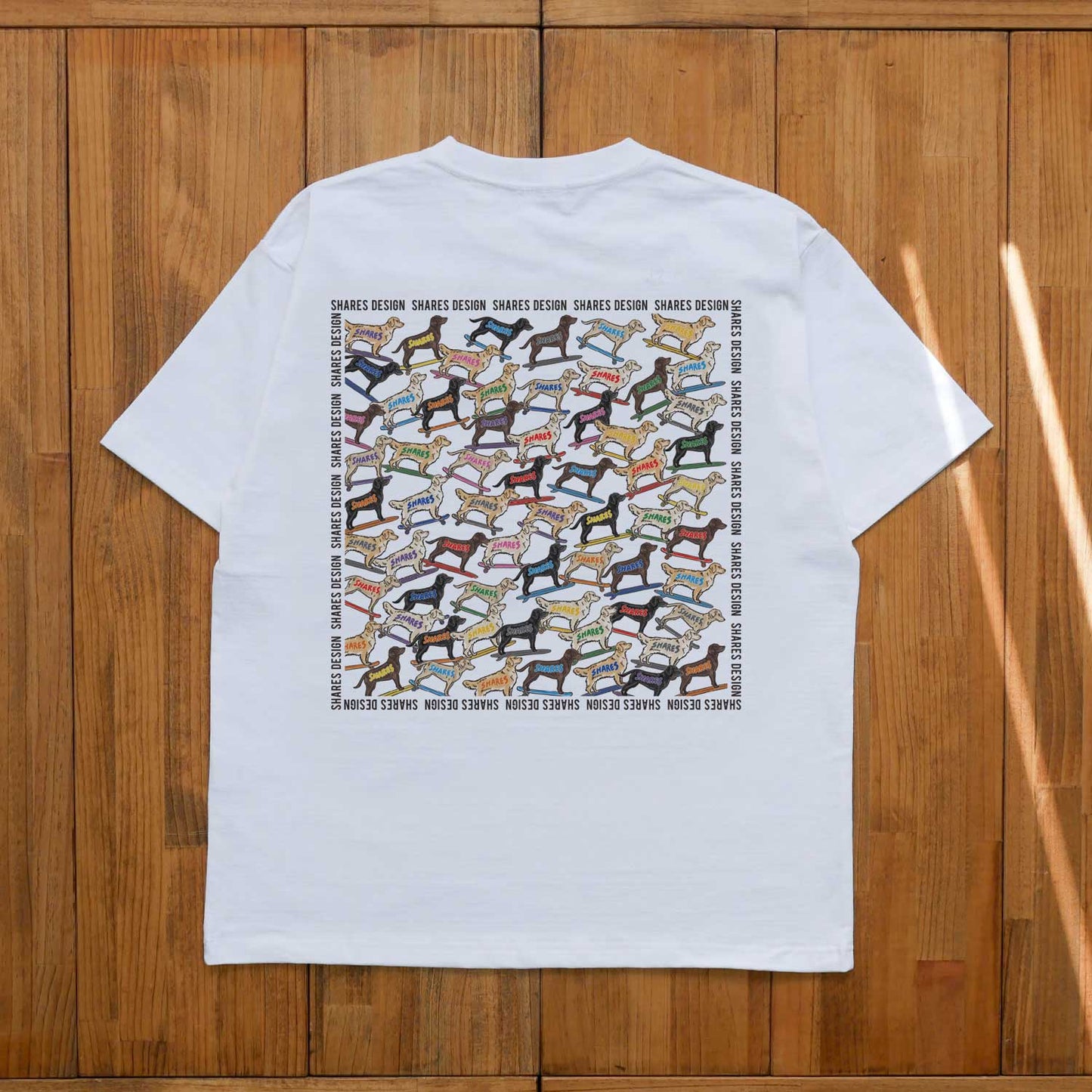 ゴールデン×ラブラドールレトリバー ALL OVER  TEE/ 総柄-半袖Tシャツ