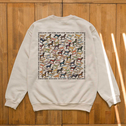 ゴールデン×ラブラドールレトリバー ALL OVER LIGHT SWEAT / 総柄-スウェット