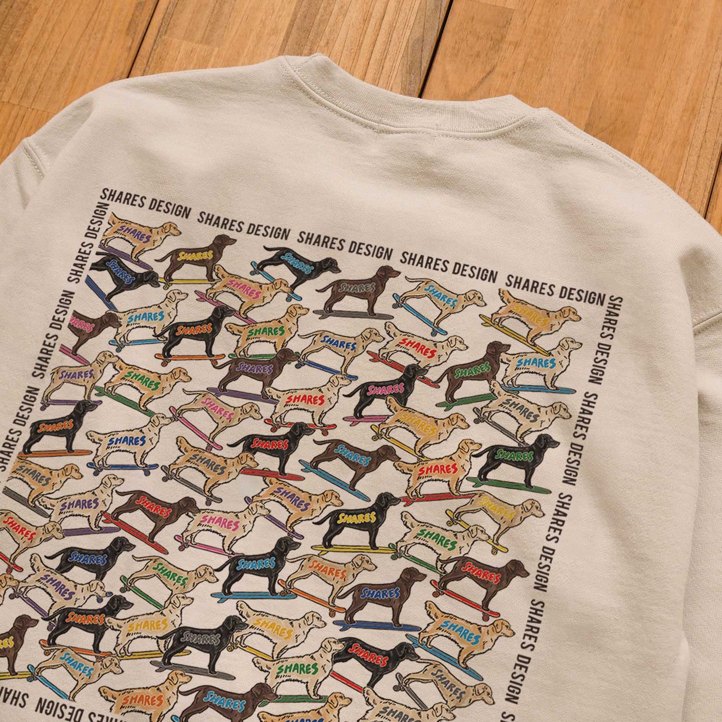 ゴールデン×ラブラドールレトリバー ALL OVER LIGHT SWEAT / 総柄-スウェット
