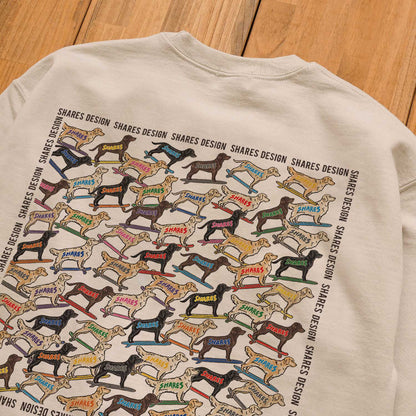 ゴールデン×ラブラドールレトリバー ALL OVER LIGHT SWEAT / 総柄-スウェット