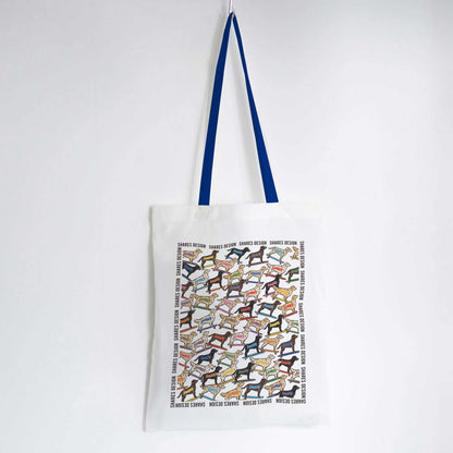 ゴールデン×ラブラドールレトリバー ALL OVER FLAT TOTE BAG/ 総柄-トート（送料無料）