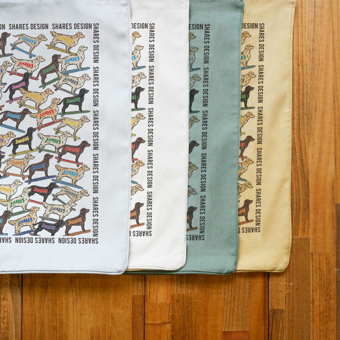ゴールデン×ラブラドールレトリバー ALL OVER CUSHION COVER/ 総柄-クッションカバー（送料無料）