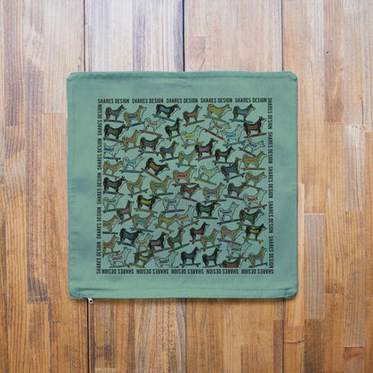 柴犬×豆柴 ALL OVER CUSHION COVER/ 総柄-クッションカバー（送料無料）