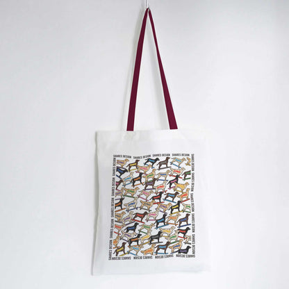 ゴールデン×ラブラドールレトリバー ALL OVER FLAT TOTE BAG/ 総柄-トート（送料無料）