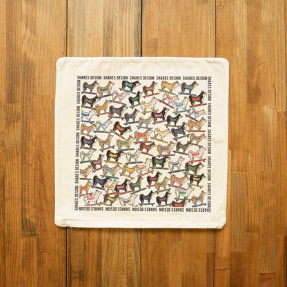 柴犬×豆柴 ALL OVER CUSHION COVER/ 総柄-クッションカバー（送料無料）