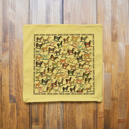 柴犬×豆柴 ALL OVER CUSHION COVER/ 総柄-クッションカバー（送料無料）